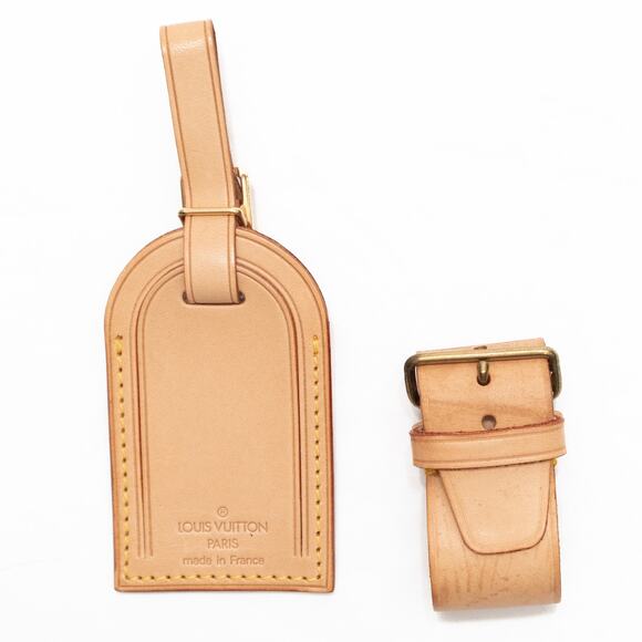 Authentic Louis Vuitton Luggage Tag & Poignet Keepall Luggage Handle Holder K - Picture 1 of 7